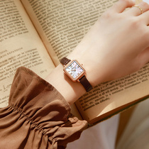 Armanirola small brown watch watch ladies 2022 new light luxury niche retro small square watch trend