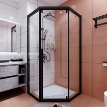 Rose Island shower room FD minimalist interior and exterior folding door diamond type dry and wet separation glass door partition household