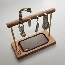 Genguan Key Frame Hu Peach Wood Key Shelf Simple Brass Key Hung In Doorway Table Shelf