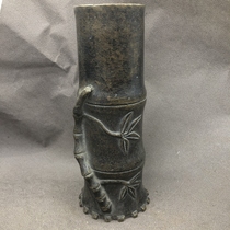 Ancient play miscellaneous pen holder pen holder pen holder sign insert stabbing home process pendulum piece bronze ware antique blue sea