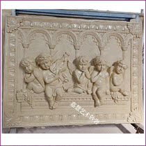 Jiahui sandstone sculpture relief mural porch lobby background wall garden hotel villa courtyard angel performance map