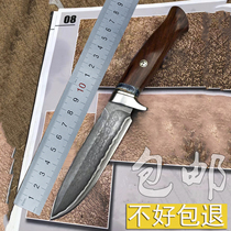 Hand forged pattern steel Damascus steel knife high hardness sharp outdoor survival self-defense small straight knife fruit knife