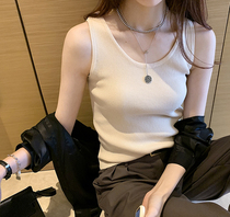 South Korea spring and summer knitted interior with regular solid color bottomless sexy inside and outside wearing womens camisole Joker tide