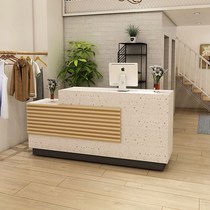Imitation terrazzo cash register counter simple modern clothing store milk tea shop small bar beauty salon front desk reception desk