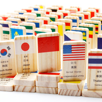World flag dominoes childrens building blocks kindergarten early education development mental brain toys boys and girls