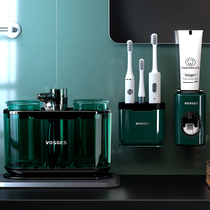 Toothbrush rack toilet toothbrush cup mouthwash Cup mouthwash cup non-perforated Multifunctional Suction wall-mounted cylinder tooth kit