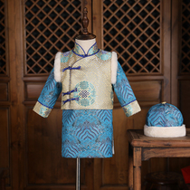 Childrens year-old dress boys winter clothes thick baby New year clothes mens treasure catch Zhou Tang suit Chinese style annual clothes Winter