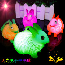 Luminous toys stalls night market hot selling creative luminous vent rabbit with luminous pinch elastic rabbit small toy