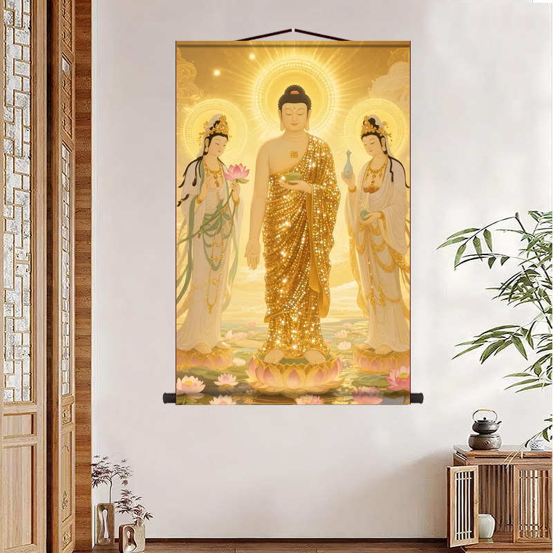西方三圣绢布挂画-西方三圣绢布挂画促销价格、西方三圣绢布挂画品牌- 淘宝