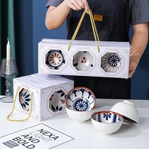 Yisimei Creative Japanese Bowl Set Underglaze Color Bowl Gift Box Bowl Tableware New Home Opening Gift
