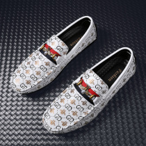 European station Bean shoes men 2021 autumn new leather soft sole pedal breathable English casual leather shoes tide