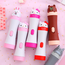 Girl heart childrens led flashlight Small female cute charging portable portable strong light super bright home cartoon