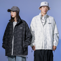 China Li Ning couple 2021 autumn men and women with personality full print loose trend couple casual jacket jacket