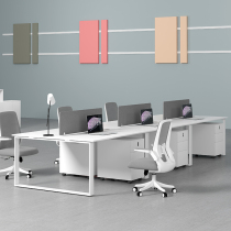 Office desk and chair combination Simple modern white 2 four four six six-person staff desk custom office furniture