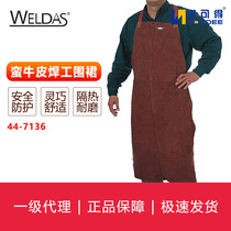 New product WELDAS bull king brown leather welding suit Bra body protective suit 44-7136