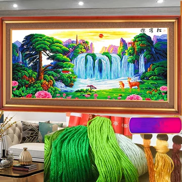 十字绣 クロスステッチ ハンドメイド 【迎客松】 招財版 手作業 迎客松
