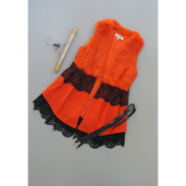 Full according to F48-104] counter brand wool rabbit hair Womens small vest 0 37KG