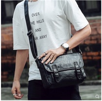 Hong Kong Mens Leather Mens Leather Mens Bags Shoulder Backpack Small Bag Tide Brand Leather Bag Leisure Single Shoulder Cowhide shoulder bag