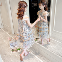 Girls dress summer dress 2021 new foreign style childrens skirt girl princess dress super fairy childrens mesh skirt