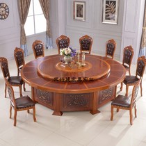 Hotel electric round table hotel automatic round table 10 people 20 people banquet hot pot table and chair combination rotating table