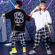 Less Children Street Dance Suit Girl Jazz Dance Loose Short Sleeve Boy Rack Subdrum Performance Clothing Summer Hip Hop Tide