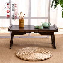 Burning Tung wood bay window table Japanese Kang table Low table Size number floor table Solid wood tatami coffee table Folding table