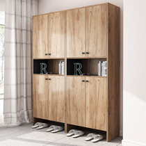 Light luxury all solid wood shoe cabinet can be customized custom size high cabinet into the home cabinet large capacity household door storage