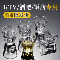 Factory direct supply whole box tempered glass beer cup KTV hotel bar special octagonal cup disinfection tableware water cup