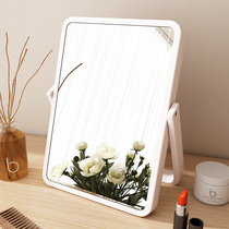 Solid wood makeup mirror desktop mirror home net red desktop white student photo ins wind girl heart dressing mirror