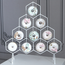 European wrought iron donut display rack wedding dessert table ornaments baking bread rack cake shop window props