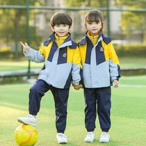 Primary school uniform three-piece Childrens cotton suit three-in-one autumn and winter class uniform kindergarten Garden suit
