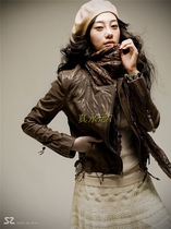 Now shoot 618 unsatisfactory can be returned fashion handsome slim thin sheepskin leather leather clothing woman