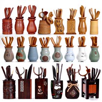 Special office set tea ceremony cover bowl tea brewing tool tea set accessories tea maker single clip ornament bamboo tea clip