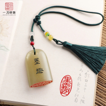 Oval with shape seal Handcrafted Seal Engraving Custom Calligraphy Name Badge Ancient Wind Pendant Shoushan Stone Birthday Present
