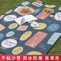 Picnic Mat Thickened Ultrasonic PVC Waterproof Picnic Cloth Lawn Cushions Outdoor Camping Spring Mat Portable Moisture
