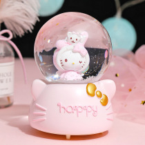 Cute Katie KT Cat Music Box Music Box snow crystal ball ornaments children Girl 10th birthday gift