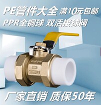 PPR double live copper ball valve 4 minutes 20 6 minutes 25 one inch 32 hot melt accessories switch valve complete