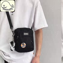 Female casual canvas backpack simple Korean shoulder bag student small satchel ins tide male Japanese Joker shoulder bag