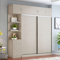 Solid wood wardrobe home bedroom sliding door sliding door wardrobe bag installation modern simple solid wood ecological board wardrobe