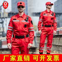 R56 new emergency rescue suit red anti-static outdoor earthquake water fire rescue team service customization