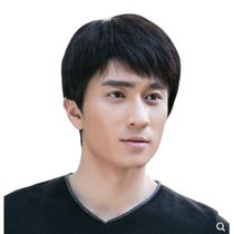 Wig high temperature silk men wig set refreshing green middle-aged and old fake hair full head real hair silk wig set