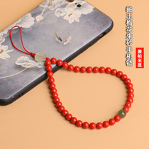 Cinnabar mobile phone chain Xiuyu plum blossom phone case lanyard female short wrist anti-lost rope hanging ornaments personality temperament mobile phone rope