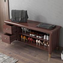 Full solid wood Shoe Changing Bench Shoe Cabinet Home Doorway Shoe rack Nordic wearing Shoe stool into door storage stool Entrance Stool