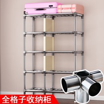 Reinforced simple wardrobe rental room with steel pipe thickened and thickened all-steel frame common wardrobe storage artifact strong and durable