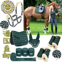German direct mail classic green lake color wet absorption stabilization saddle pad ear cover granule strapped leg set