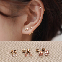 Super Shiny Bone Nail Fine Needle Champagne Gold Advanced Sensation 2023 New Tide Pure Silver Needle Small Earrings Earrings Earrings