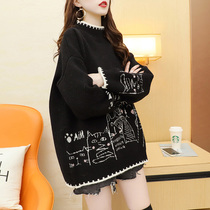 Breastfeeding jacket out fashion hot mom long sleeve sweater base shirt Spring and Autumn wear feeding period winter tide
