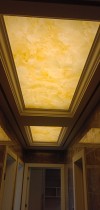High transparent stone plate acrylic ceiling aisle elevator car background wall milky white frosted sample