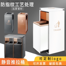 High-end hotel stainless steel trash can lobby vertical elevator entrance sales department corridor office building with ashtray