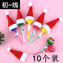 Candy Christmas ornament Mini Christmas cap non-woven cap Christmas lollipop cap water bottle cap cap hat